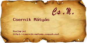 Csernik Mátyás névjegykártya