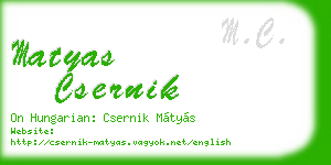 matyas csernik business card